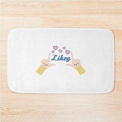 Twice Likey Cute Kpop Song Lyrics Typography Bath Mat