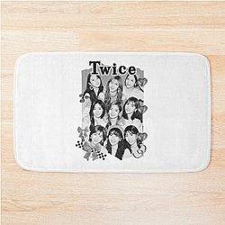 Twice K-pop Girl Group Korean Girl Group Black and White Collage Digital Art Bathroom Mat