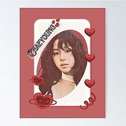 TWICE Chaeyoung Kpop Girl group Red Aesthetic Collage Design Poster