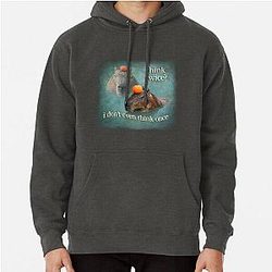 Think Twice? I Don't Think capybara word art Pullover Hoodie