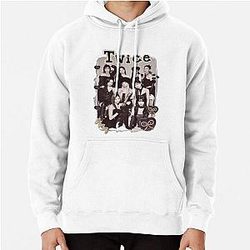 TWICE K-pop Girl Group Golden Collage Design K-music Scrapbook Collage Cozy Y2K Vintage Pullover Hoodie