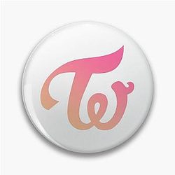 Twice Classic Logo Apricot Neon Magenta Pin