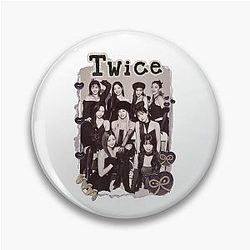 Twice Kpop Girl Group Golden Collage Design K music South Korean Scrapbook Vintage Design Pin