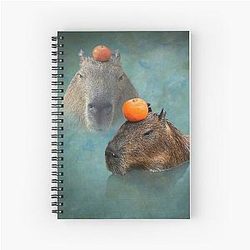 Think Twice? I Don't Even Think Spiral Notebook Capybara Word Art