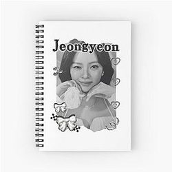 TWICE Jeongyeon Kpop Girl group K music south korean girl group Black White Collage Digital Art Portrait Spiral Notebook
