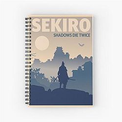 Sekiro Shadows Die Twice Minimalist Travel Style Video Game Art Spiral Notebook
