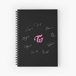 Twice Autographs with Logo White Spiral Notebook