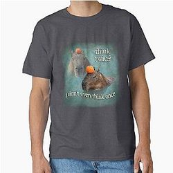 Think twice I don't even think once capybara word art Classic T-Shirt