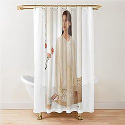 Sana twice with you on a shower curtain