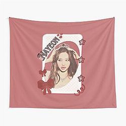 TWICE Nayeon K-pop South Korean Girl Group Red Aesthetic Design Collage Tapestry