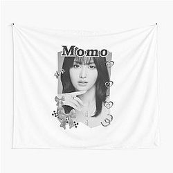 Momo TWICE Kpop Girl group K-music south korean Girl group Black and White Collage Digital Art Portrait Tapestry