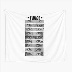 TWICE Eyes Kpop Girl Group Black White Collage Design K-music south korean Cozy Y2K Vintage Design Tapestry
