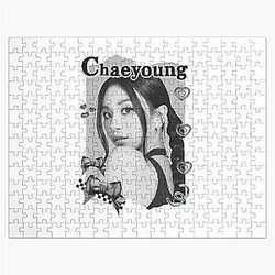 TWICE Chaeyoung Kpop Girl group K-music south Korean girl group Black White Collage Digital Art Portrait Jigsaw Puzzle