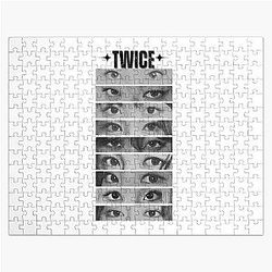 TWICE Eyes Kpop Girl Group Black White Collage Design K-music south korean Cozy Y2K Vintage Design Jigsaw Puzzle
