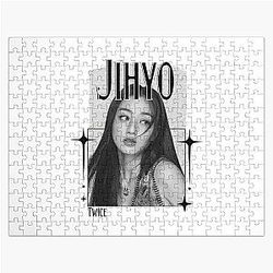 Twice Jihyo Kpop Girl Group B N W Korean Collage Design Cozy Vintage Design Jigsaw Puzzle
