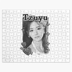 Twice Tzuyu Kpop Girl group Black and White Collage Digital Art Portrait Puzzle