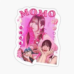 TWICE Momo Kpop Girl Group Collage Design With Member Names Sticker