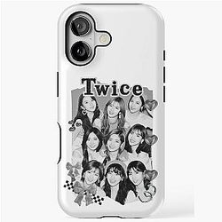 TWICE K-pop Girl Group K-music South Korean Girl Group Black and White Collage Digital Art Portrait iPhone Tough Case