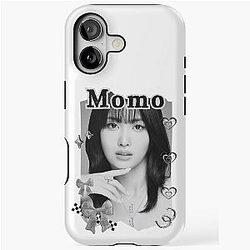 TWICE Momo Kpop Girl group K-music south Korean girl group Black White Collage Digital Art Portrait iPhone Case