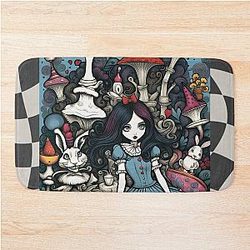 Psychedelic Alice in a Wonderland Bath Mat