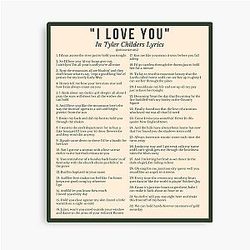 I Love You in Tyler Childers Lyrics Canvas Print