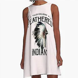 Tyler Childers Indian Feathered A-Line Dress