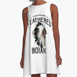Tyler Childers Feathered Indian A-Line Dress
