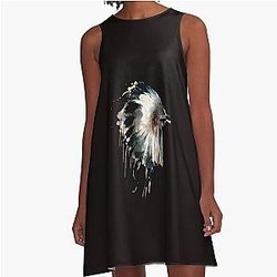 Tyler Childers Feathered Indian A-Line Dress