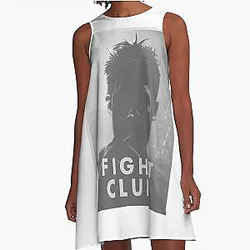 Tyler Durden Fight Club A-Line Dress Fanart Graphic