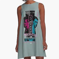 Fight Club Movie in Japanese Tyler Durden Narrator A-Line Dress