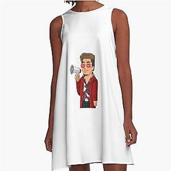 Cartoon Tyler Durden A-Line Dress