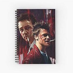Fight Club Tyler Durden the Narrator Smoking Spiral Notebook