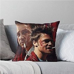 Fight Club Tyler Durden The Narrator Smoking Throw Pillow