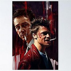 Fight Club Tyler Durden and the Narrator Smoking Poster