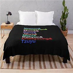 Nayeon, Jeongyeon, Momo, Sana, Jihyo, Mina, Dahyun, Chaeyoung, Tzuyu's Names (Colors Ver.) Classic Throw Blanket