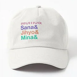 Nayeon, Jeongyeon, Momo, Sana, Jihyo, Mina, Dahyun, Chaeyoung, Tzuyu Twice's Names (Color's Ver.) Class Dad Hat