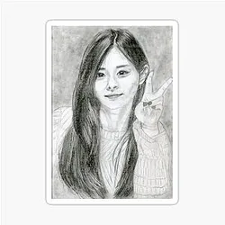 Realistic Tzuyu Graphite Pencil Sticker