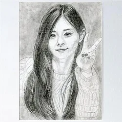 Tzuyu Graphite Pencil Art Poster