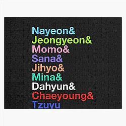 Nayeon, Jeongyeon, Momo, Sana, Jihyo, Mina, Dahyun, Chaeyoung, Tzuyu, Twice's, Names, Colors Clas Jigsaw Puzzle