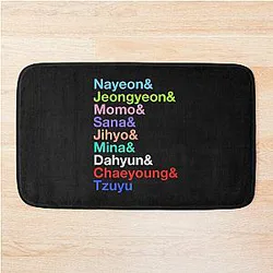 Nayeon, Jeongyeon, Momo, Sana, Jihyo, Mina, Dahyun, Chaeyoung, Tzuyu  Twice's Names (Colors Ver.) Bathroom Mat