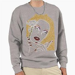 Uma Thurman inspired line-work portrait Sweatshirt