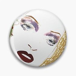 Uma Thurman inspired line work portrait Pin