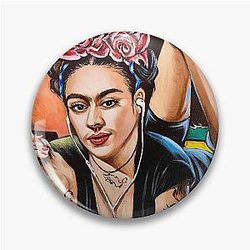 Frida Kahlo as Uma Thurman: Pulp Fiction Artwork Pin