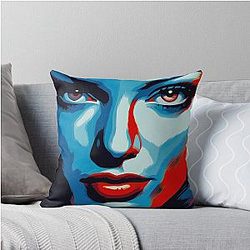 Uma Thurman Fierce Throw Pillow