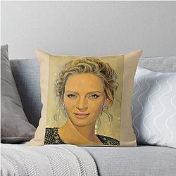 Uma Thurman Throw Pillow