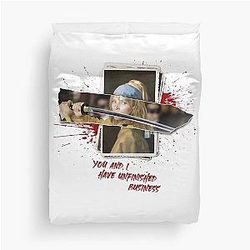 Girl with a Pearl Earring, The Bride, Kill Bill, Art and Cinema Duvet Cover