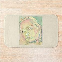 Blonde Beauty, Uma Thurman Type Modern Portrait of Woman Bath Mat