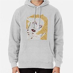 Uma Thurman inspired line-work portrait Pullover Hoodie