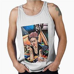 Frida Kahlo as Uma Thurman Pulp Fiction Artwork Tank Top