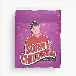 Naughty Uncle Roger says sorry children Duvet Cover